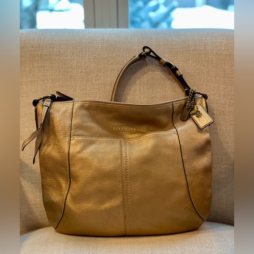 Coach Soho Metallic Leather Hobo Bag with 3 Hang Tags